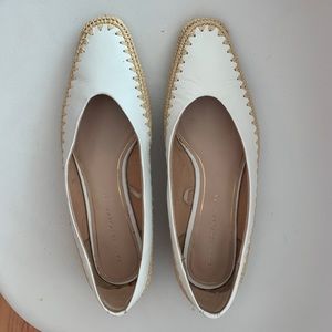 Zara real leather ballet flats with woven details